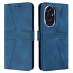 For Honor 200 Triangle Solid Color Leather Phone Case(Blue)