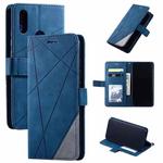 For Xiaomi Redmi Note 7 / Note 7 Pro Skin Feel Splicing Horizontal Flip Leather Case with Holder & Card Slots & Wallet & Photo Frame(Blue)