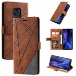 For Xiaomi Redmi 10X Pro 5G / 10X 5G Skin Feel Splicing Horizontal Flip Leather Case with Holder & Card Slots & Wallet & Photo Frame(Brown)