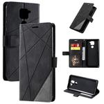 For Xiaomi Redmi Note 9 Skin Feel Splicing Horizontal Flip Leather Case with Holder & Card Slots & Wallet & Photo Frame(Black)