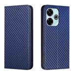 For Xiaomi Redmi 13 4G Carbon Fiber Texture Magnetic Flip Leather Phone Case(Blue)