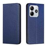 For Redmi Note 14 5G Carbon Fiber Texture Magnetic Flip Leather Phone Case(Blue)