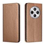 For Redmi A4 5G Carbon Fiber Texture Magnetic Flip Leather Phone Case(Brown)