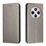 For Redmi A4 5G Carbon Fiber Texture Magnetic Flip Leather Phone Case(Grey)
