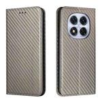 For Redmi Note 14 Pro 4G Carbon Fiber Texture Magnetic Flip Leather Phone Case(Grey)