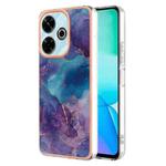 For Redmi 13 4G Electroplating Marble Dual-side IMD Phone Case(Purple 016)