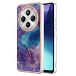 For Redmi 14C 4G Electroplating Marble Dual-side IMD Phone Case(Purple 016)