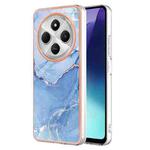 For Redmi 14C 4G Electroplating Marble Dual-side IMD Phone Case(Blue 018)