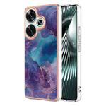 For Xiaomi Poco F6 5G Electroplating Marble Dual-side IMD Phone Case(Purple 016)