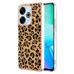 For Redmi 13 4G Electroplating Marble Dual-side IMD Phone Case(Leopard Print)