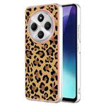 For Redmi 14C 4G Electroplating Marble Dual-side IMD Phone Case(Leopard Print)