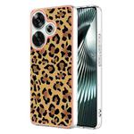 For Xiaomi Poco F6 5G Electroplating Marble Dual-side IMD Phone Case(Leopard Print)