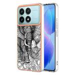 For Xiaomi Poco F6 Pro 5G Electroplating Marble Dual-side IMD Phone Case(Totem Elephant)