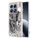 For Xiaomi 14T Electroplating Marble Dual-side IMD Phone Case(Totem Elephant)