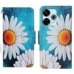 For Xiaomi Redmi 13 4G Colored Drawing Pattern Leather Phone Case(Chrysanthemum)