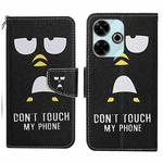 For Xiaomi Redmi 13 4G Colored Drawing Pattern Leather Phone Case(Penguin)