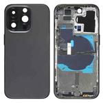 For iPhone 14 Pro Battery Back Cover with Power + Volume Flex Cable + Wireless Charging Module, Version:China Version(Black)