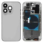 For iPhone 14 Pro Battery Back Cover with Power + Volume Flex Cable + Wireless Charging Module, Version:China Version(Silver)