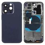 For iPhone 14 Pro Battery Back Cover with Power + Volume Flex Cable + Wireless Charging Module, Version:US Version(Purple)