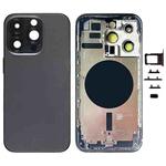For iPhone 14 Pro Battery Back Cover with Side Keys & Card Tray, Version:US Version(Black)