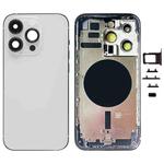 For iPhone 14 Pro Battery Back Cover with Side Keys & Card Tray, Version:US Version(Silver)