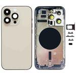 For iPhone 14 Pro Battery Back Cover with Side Keys & Card Tray, Version:China Version(Gold)