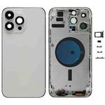 For iPhone 14 Pro Max Battery Back Cover with Side Keys & Card Tray, Version:US Version(Silver)