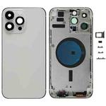 For iPhone 14 Pro Max Battery Back Cover with Side Keys & Card Tray, Version:China Version(Silver)
