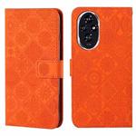 For Honor 200 Pro Ethnic Style Embossed Pattern Leather Phone Case(Orange)