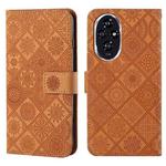 For Honor 200 Ethnic Style Embossed Pattern Leather Phone Case(Brown)