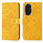 For Honor 200 Ethnic Style Embossed Pattern Leather Phone Case(Yellow)