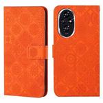 For Honor 200 Ethnic Style Embossed Pattern Leather Phone Case(Orange)