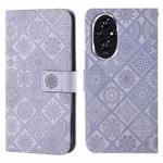 For Honor 200 Ethnic Style Embossed Pattern Leather Phone Case(Purple)