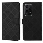 For Honor 200 Lite Global Ethnic Style Embossed Pattern Leather Phone Case(Black)