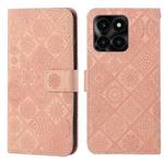 For Honor X6a / X6b Ethnic Style Embossed Pattern Leather Phone Case(Pink)