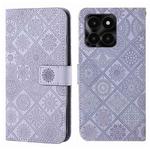 For Honor X6a / X6b Ethnic Style Embossed Pattern Leather Phone Case(Purple)