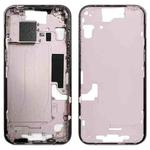 For iPhone 15 Middle Frame Bezel Plate with Side Keys + Card Tray, Version:US Version(Pink)