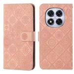 For Redmi Note 14 Pro 5G Ethnic Style Embossed Pattern Leather Phone Case(Pink)