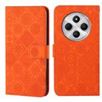 For Redmi A4 5G Ethnic Style Embossed Pattern Leather Phone Case(Orange)