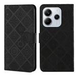 For Redmi Note 14 4G 163.25mm Ethnic Style Embossed Pattern Leather Phone Case(Black)