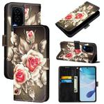 For Honor GT Colored Drawing Pattern Plain Weave Leather Phone Case(Roses On Black)