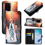 For Honor GT Colored Drawing Pattern Plain Weave Leather Phone Case(Cats And Tigers)