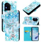 For Honor 300 Pro / 300 Ultra Colored Drawing Pattern Plain Weave Leather Phone Case(Tower Butterfly)
