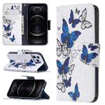For iPhone 12 / 12 Pro Colored Drawing Pattern Horizontal Flip Leather Case with Holder & Card Slots & Wallet(Butterflies)