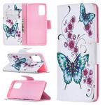 For Samsung Galaxy Note20 Colored Drawing Pattern Horizontal Flip Leather Case with Holder & Card Slots & Wallet(Peach Blossom and Butterfly)