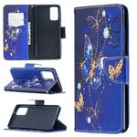 For Samsung Galaxy Note20 Colored Drawing Pattern Horizontal Flip Leather Case with Holder & Card Slots & Wallet(Purple Butterfly)
