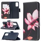 For Samsung Galaxy Note20 Colored Drawing Pattern Horizontal Flip Leather Case with Holder & Card Slots & Wallet(Lotus)