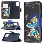 For Samsung Galaxy Note20 Colored Drawing Pattern Horizontal Flip Leather Case with Holder & Card Slots & Wallet(Big Butterfly)