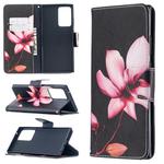 For Samsung Galaxy Note20 Ultra Colored Drawing Pattern Horizontal Flip Leather Case with Holder & Card Slots & Wallet(Lotus)