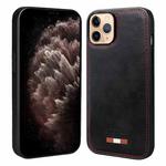 For iPhone 11 Pro Max VIETAO Plain Leather Stitching PU Phone Case(Black)